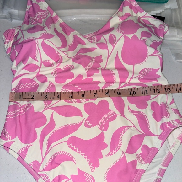 NWT Kate Spade Surf Pink Tulip Floral One Piece Swimsuit Bathing Suit Size XL - Picture 7 of 11